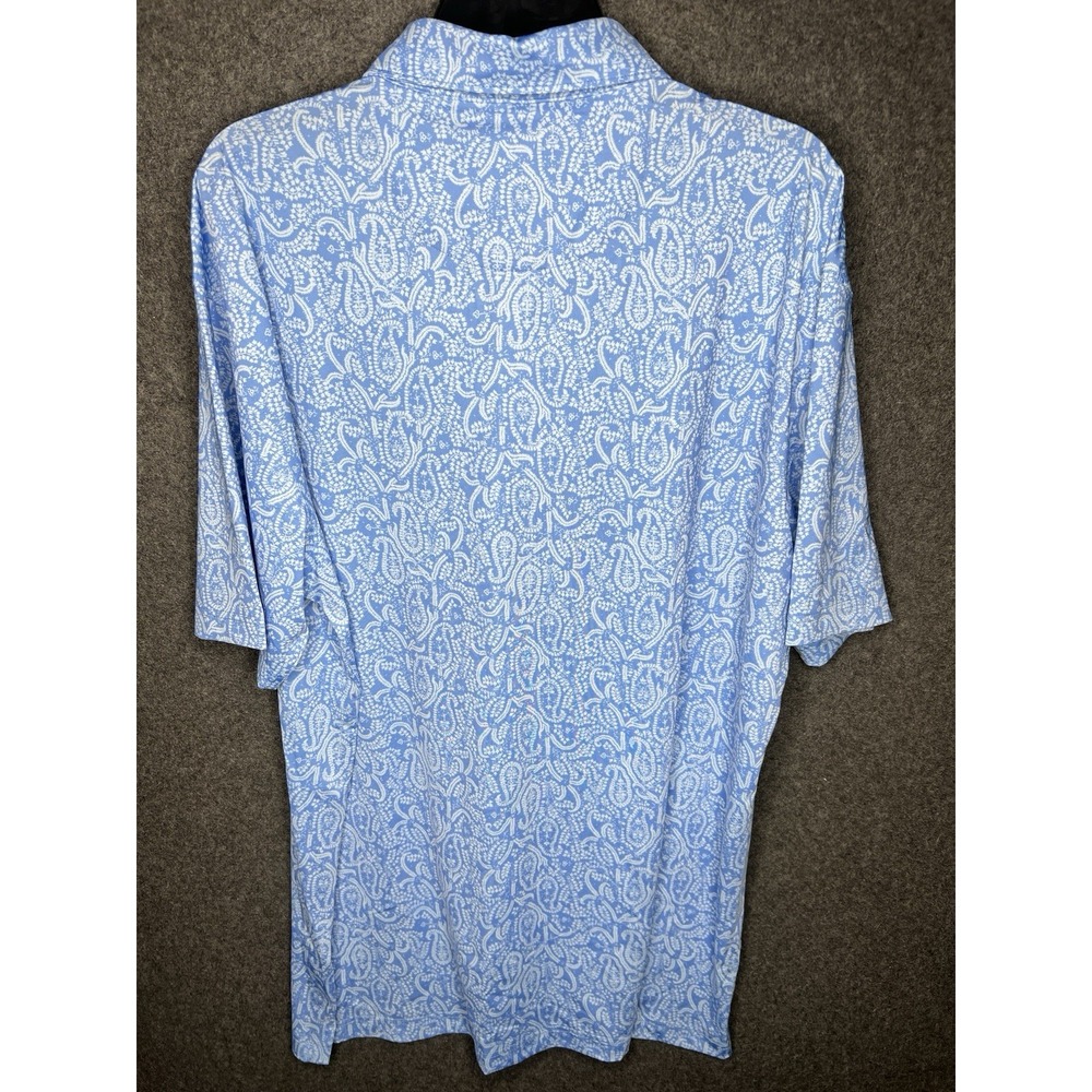 2024 MASTERS TECH Men's Performance Golf Polo Shirt Blue Paisley Shirt XL NWT - Picture 12 of 12